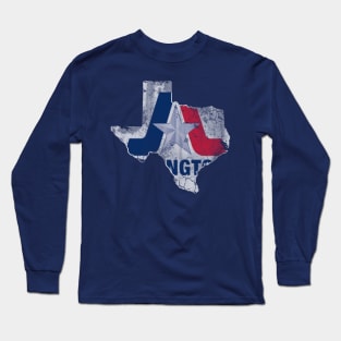 Arlington Texas Flag Map Vintage Fade Long Sleeve T-Shirt